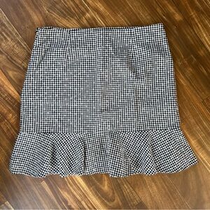Cece Black and White Gingham Skirt